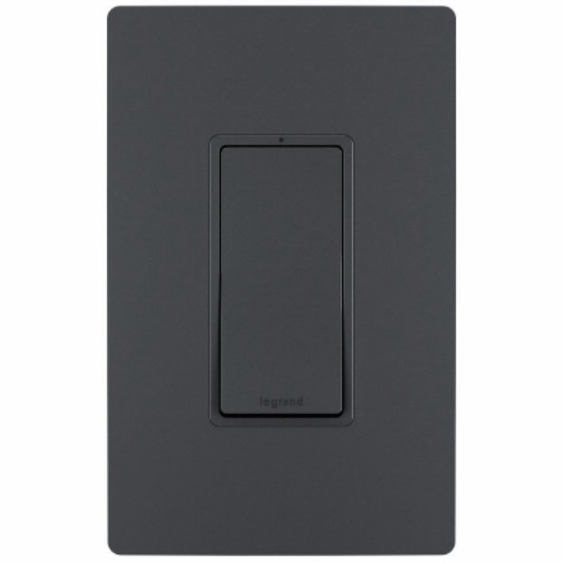 Legrand radiant Series TM870GCC10 Rocker Switch, 15 A, 120/277 V, Push Wire, Side Wire Terminal, Graphite