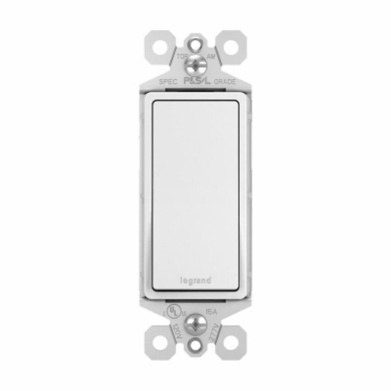 Legrand radiant Series TM873WAMCC4 3-Way Switch, 15 A, 120/277 V, Screw Terminal, Thermoplastic Housing Material