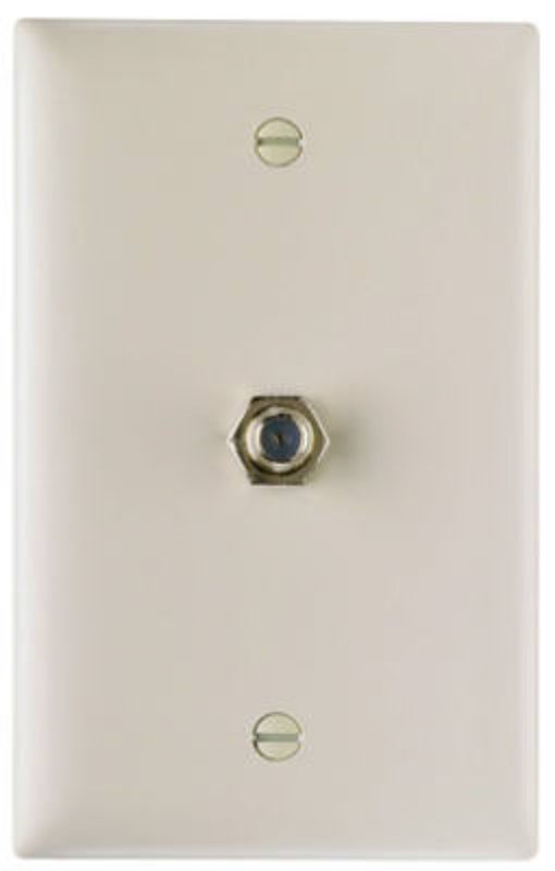 On-Q TPCATVLACC12 Wallplate and Strap, 1 -Gang, Steel, Light Almond, Nickel Plated