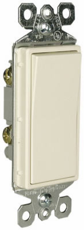 Legrand radiant Series TM870LACP6 Paddle Switch, 15 A, 120/277 VAC, Push Wire, Side Wire Terminal, Light Almond, 1-Pole