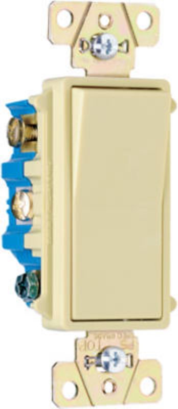 Legrand radiant Series TM874ICC6 Paddle Switch, 15 A, 120/277 VAC, Push Wire, Side Wire Terminal, Ivory, 4-Pole