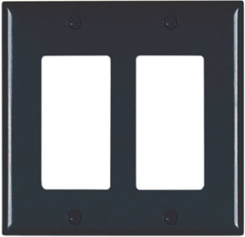 Legrand TradeMaster TP TP262BKCC12 Wallplate, 4.687 in L, 4-3/4 in W, 2 -Gang, Nylon, Black, Matte