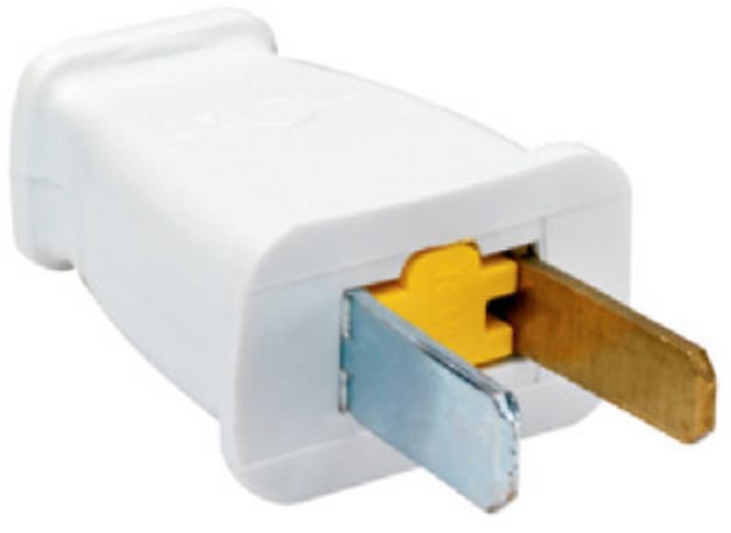 Pass & Seymour SA540WCC10 Electrical Plug, Polarized, Straight Blade, 2-Pole, 15 A, 125 V, White
