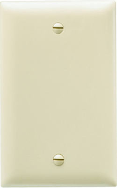 Legrand TP13ICC30 Blank Wallplate, 4.68 in L, 2.93 in W, 0.07 in Thick, 1 -Gang, Nylon, Ivory