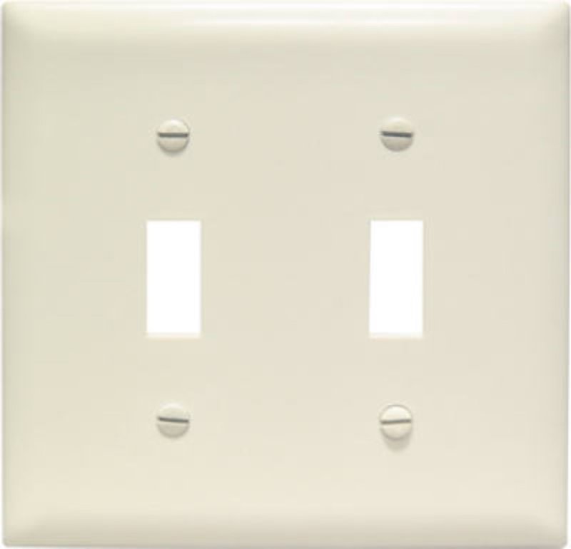 WALL PLATE 2GANG 2 TOGG LT ALM