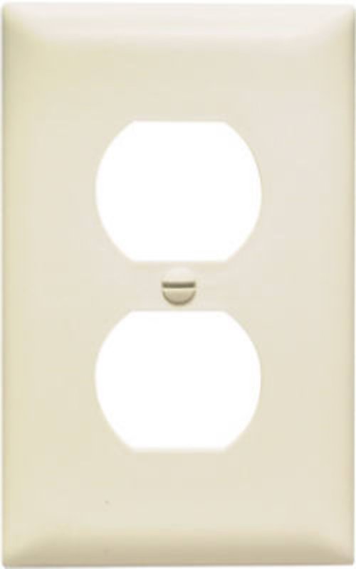 Legrand TradeMaster TP TP8LACP10 Outlet Wallplate, 5-3/4 in L, 2.35 in W, Mid, 1 -Gang, Nylon, Light Almond