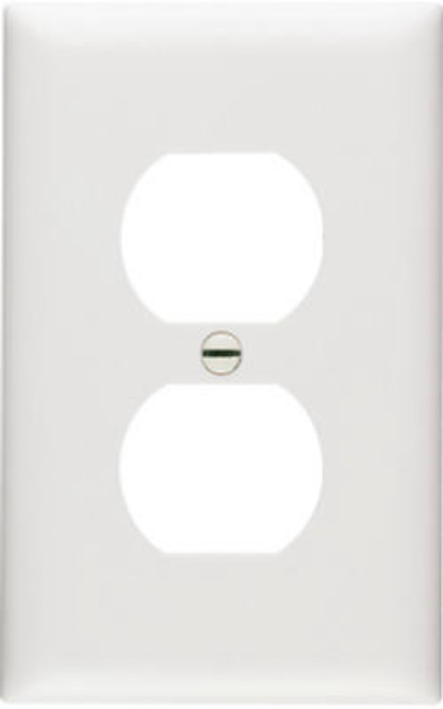 Pass & Seymour TradeMaster TP Series TP8WCC100 Receptacle Wallplate, 4.687 in L, 2.937 in W, Standard, White Color