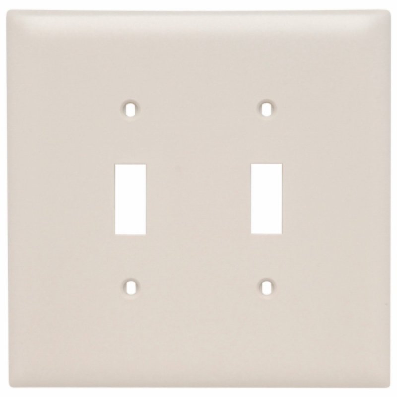 Legrand TradeMaster TPJ2LACC10 Wallplate, 4.87 in L, 4.93 in W, 2 -Gang, Nylon, Light Almond