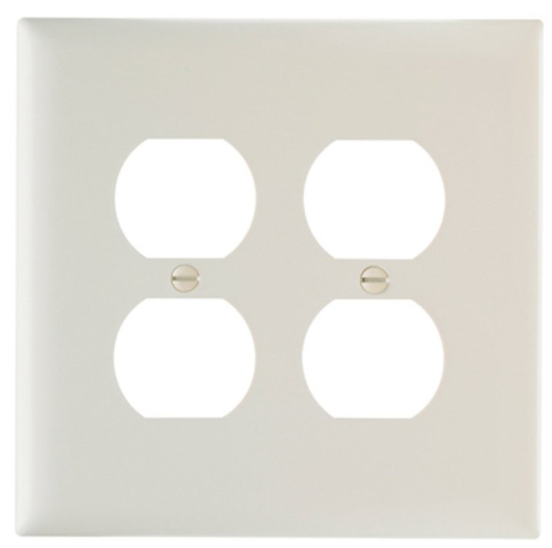 Legrand TradeMaster TPJ TPJ82LACC10 Receptacle Wallplate, 5-1/16 in L, 5-1/8 in W, Jumbo, 2 -Gang, Nylon