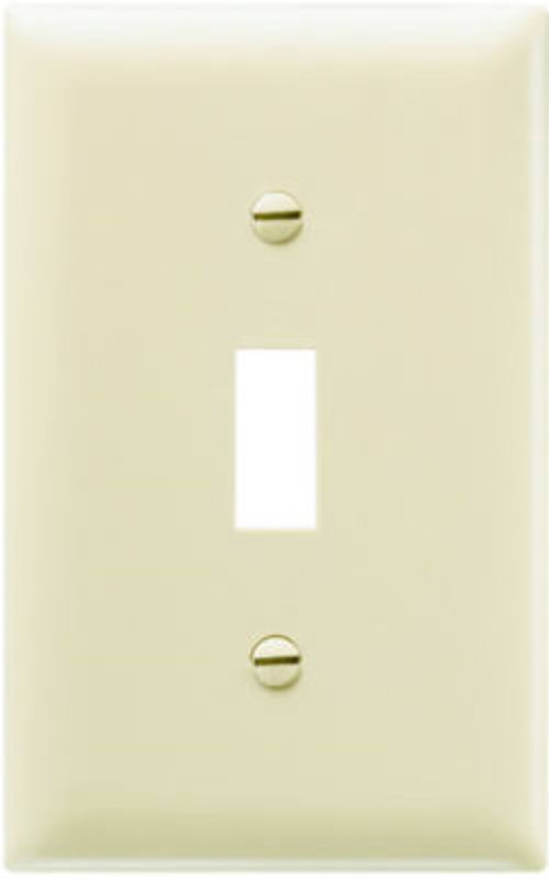 Legrand TradeMaster TP Series TP1-I Wallplate, 4.687 in L, 2.937 in W, 1-Gang, Plastic, Ivory, Matte