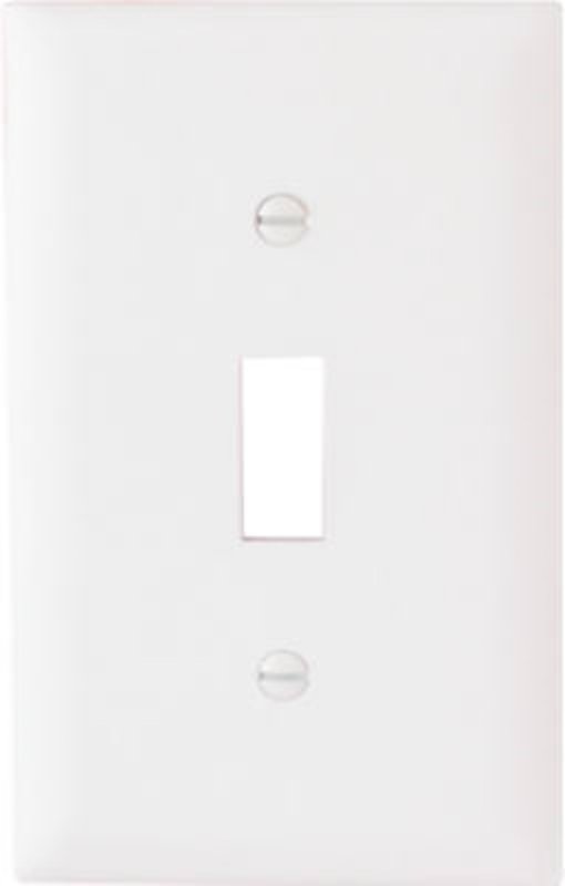 Legrand TradeMaster TP TP1WCP10 Switch Wallplate, 4.68 in L, 2.93 in W, 1 -Gang, Nylon, White, Smooth