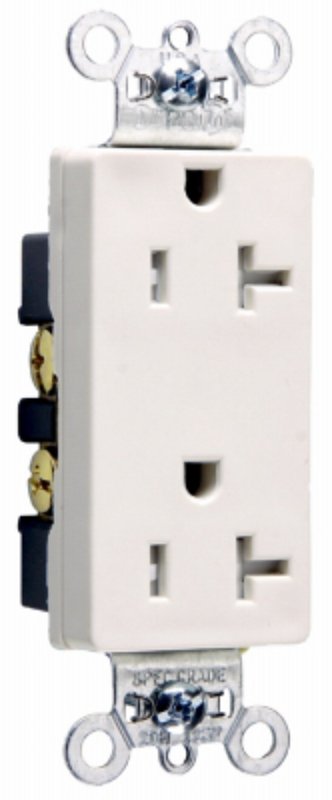 Legrand TR26352LACC8 Duplex Receptacle, 2 -Pole, 20 A, 125 V, NEMA: 5-20R, Light Almond