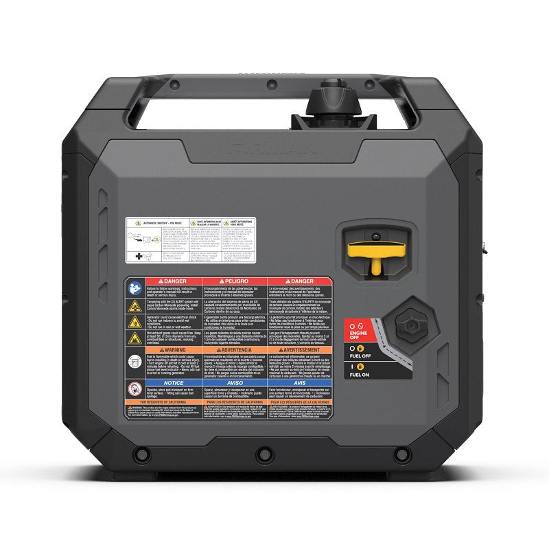 Firman W02081 Portable Inverter Generator with CO Alert, 120 V, 2500 W Output, Gasoline, 1.1 gal Tank, Recoil