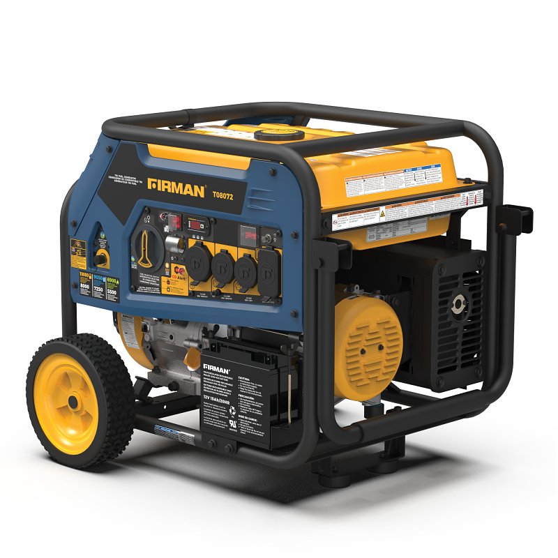 Firman Hybrid Series T08072 Tri-Fuel Portable Generator with Co-Alert, 33 A, 120/240 V, Gasoline, Natural Gas, Propane