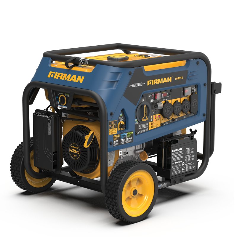 Firman Hybrid Series T08072 Tri-Fuel Portable Generator with Co-Alert, 33 A, 120/240 V, Gasoline, Natural Gas, Propane
