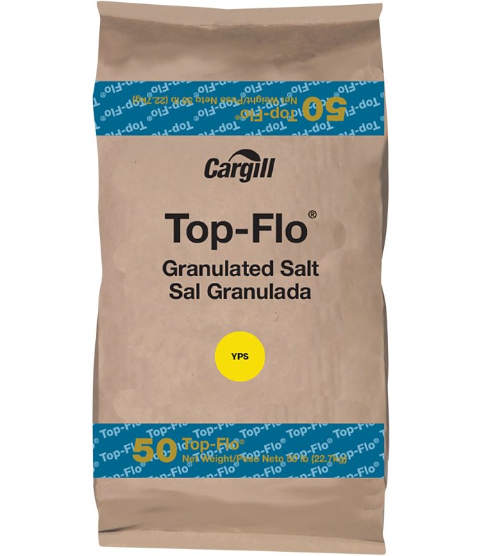Cargill Top-Flo Series 100012546 Salt, Granular, Plain, 50 lb Bag