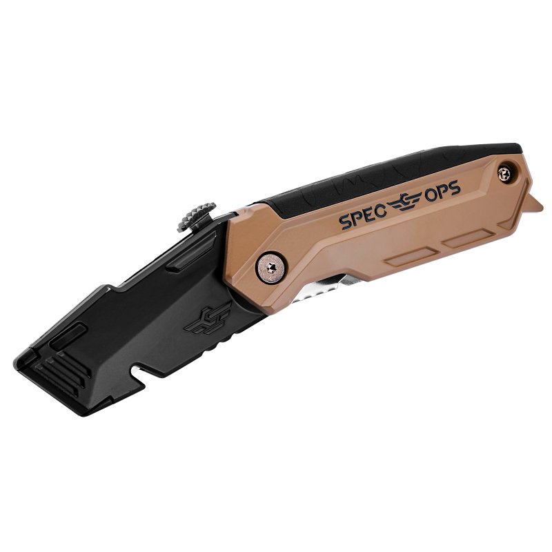 Spec Ops SPEC-K1-FR Utility Knife, Aluminum Blade, 3-Blade, Pistol Grip Handle