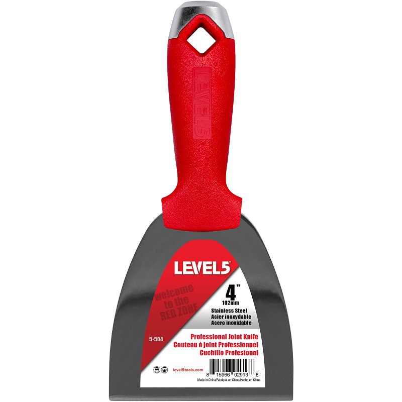 Level5 5-504 Joint Knife, 4 in W Blade, Stainless Steel Blade, Solid Grip Handle, Polypropylene Handle