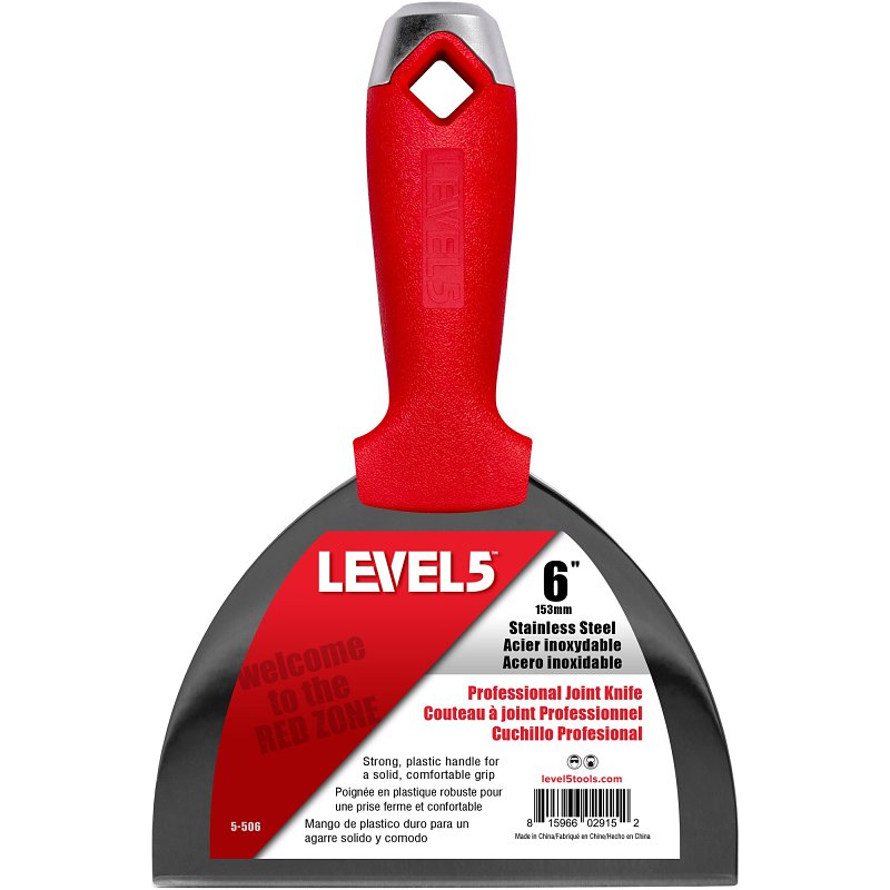 Level5 5-506 Joint Knife, 6 in W Blade, Stainless Steel Blade, Solid Grip Handle, Polypropylene Handle