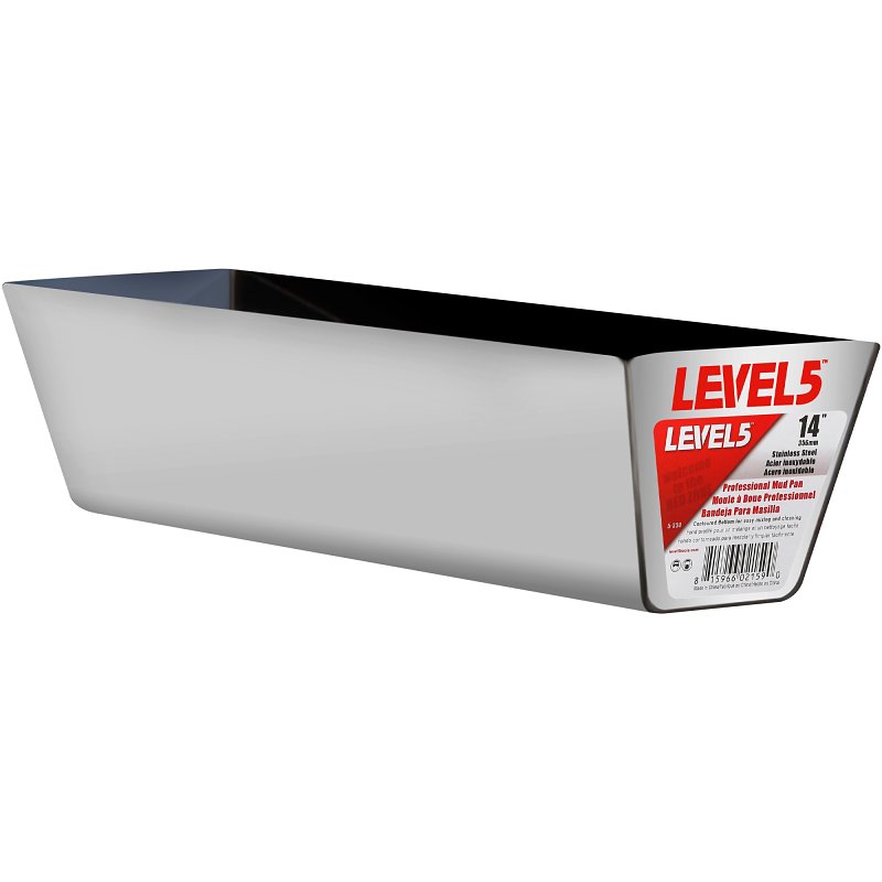 Level5 5-334 Curved Bottom Mud Pan, Stainless Steel