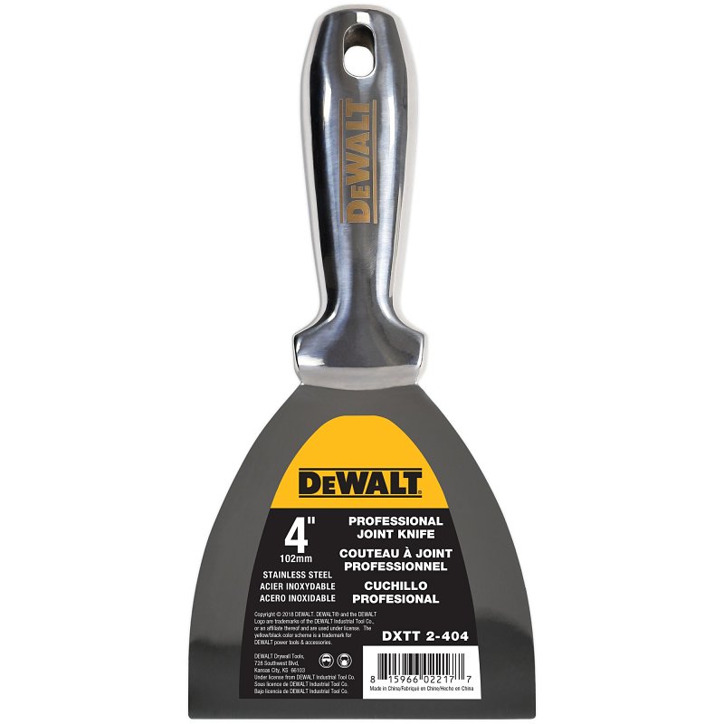 DEWALT DXTT-2-404 Joint Knife, 4 in W Blade, Stainless Steel Blade, Full-Tang, Precision Ground Blade