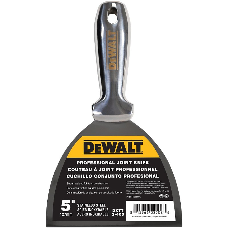 DEWALT DXTT-2-405 Joint Knife, 5 in W Blade, Stainless Steel Blade, Full-Tang, Precision Ground Blade