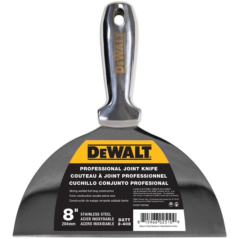 DEWALT DXTT-2-408 Joint Knife, 8 in W Blade, Stainless Steel Blade, Full-Tang, Precision Ground Blade