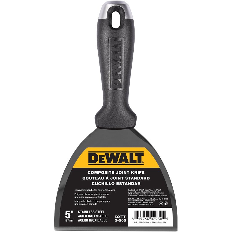 DEWALT DXTT-2-505 Joint Knife, 5 in W Blade, Stainless Steel Blade, Precision Ground Blade, Composite Handle