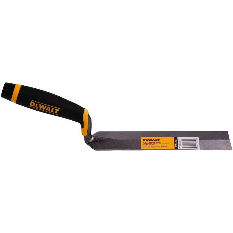 DEWALT DXTT-3-758 Margin Trowel, 8 in L Blade, 2 in W Blade, Carbon Steel Blade, Soft Grip Handle, Plastic Handle