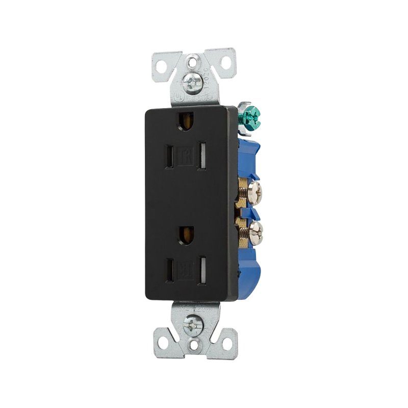 DECORATOR DUPLEX RECEPTACLE BL