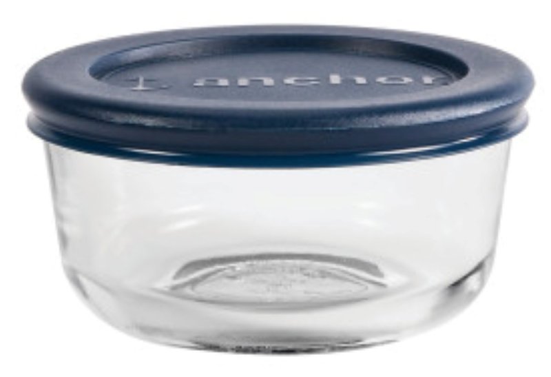 Anchor Hocking 85905L20 Kitchen Food Storage with Lid, 1 Cup, Glass, Clear, 4 in Dia, 2 in H