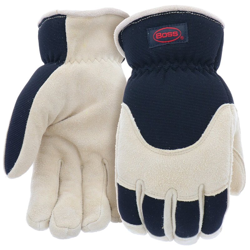Boss Arctik Job Master B97411-XL Work Gloves, Men's, XL, Wing Thumb, Elastic Wrist, Slip-On Cuff, Black