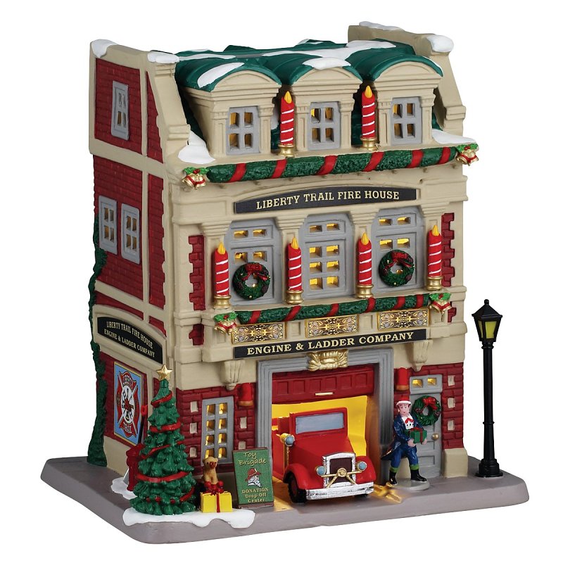 Lemax 45273 Christmas Decor, 7.76 in H, Liberty Trail Fire House, LED