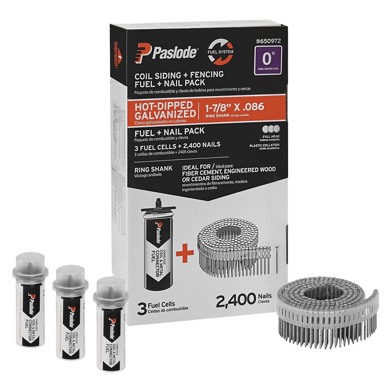 Paslode 650972 Nails Pack, 1-7/8 in L, Hot-Dipped, Screw or Ring Shank