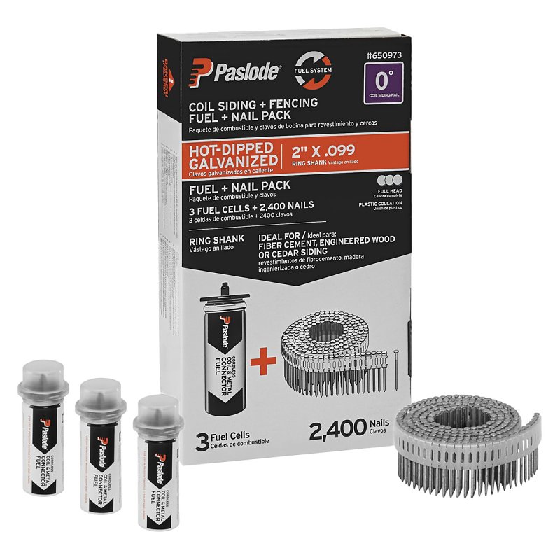 Paslode 650973 Nails Pack, 2 in L, Hot-Dipped, Screw or Ring Shank