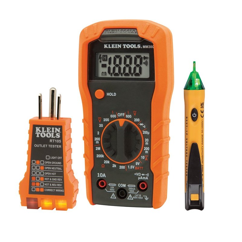 Klein Tools 69149P Electrical Test Kit, 10 A DC, 2 Mohm, 600 VAC/VDC