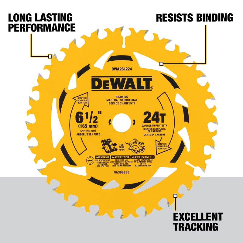 CIRCULAR SAW BLADE 24T 6-1/2IN