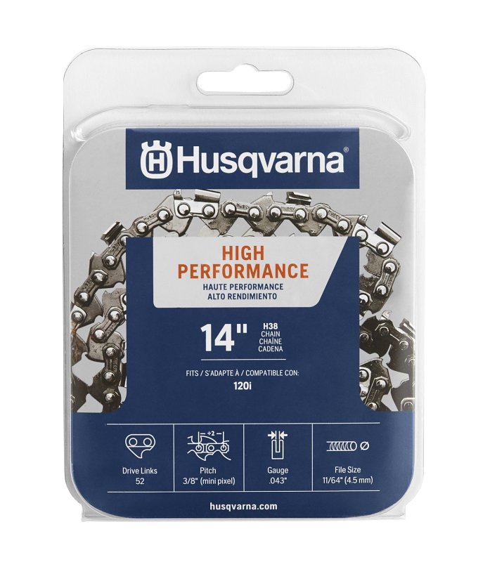 Husqvarna 597490452 Chainsaw Chain, H36 (91VG), Low Vibration Chain, 14 in L Bar, 0.043 in Gauge, 3/8 in TPI/Pitch