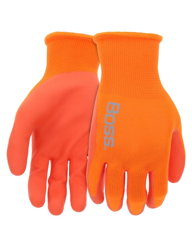 Boss Tactile Grip Series B31101-L Coated Gloves, Men's, L, Elastic Knit Wrist Cuff, Nitrile Coating, Polyester