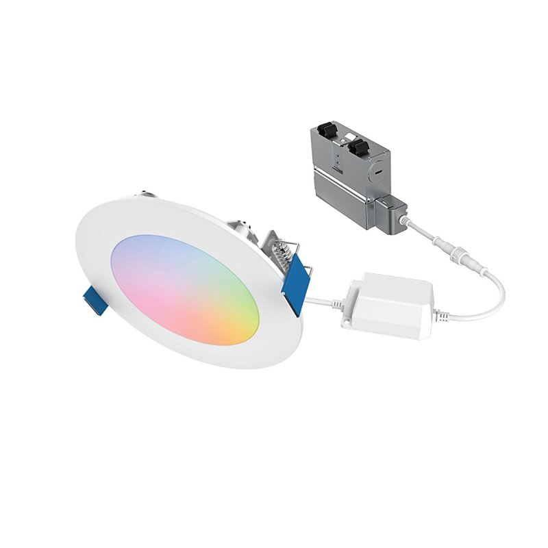 Halo Smart Wi-Fi HLB Series HLB4069WZRGBWMWR Slim Canless Downlight, 9.4 W, 120 V, 1-Lamp, LED Lamp, Plastic, White