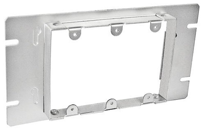 Southwire GBDC-343-UPC Device Ring, 3/4 in L, Rectangular, 3-Gang, Steel, Silver, Galvanized