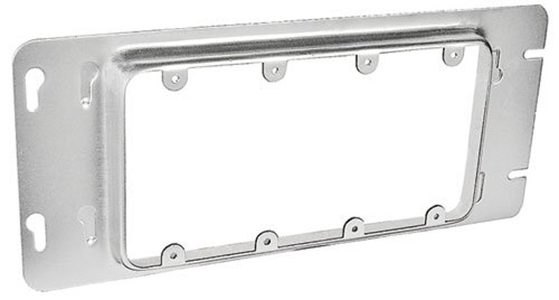 Southwire GBDC-344-UPC Device Ring, 3/4 in L, Rectangular, 4-Gang, Steel, Silver, Galvanized