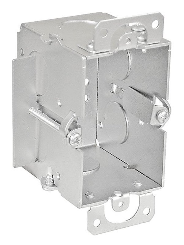 Southwire G601-OW-UPC Switch Box, 1-Gang, 8-Knockout, 1/2 in Knockout, Steel, Silver, Galvanized