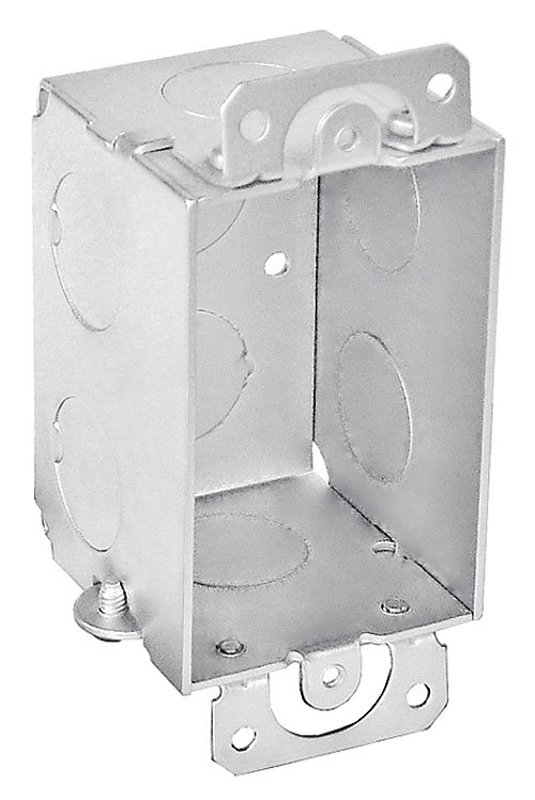 Southwire G600-UPC Switch Box, 1-Gang, 8-Knockout, 1/2 in Knockout, Steel, Silver, Galvanized