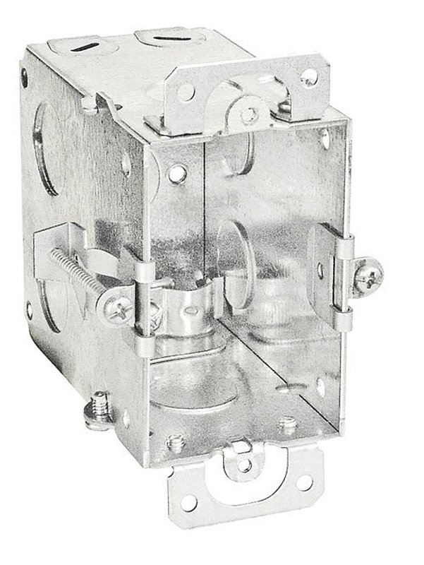 Southwire G601-OWR-UPC Switch Box, 1-Gang, 5-Knockout, 1/2 in Knockout, Steel, Silver, Galvanized