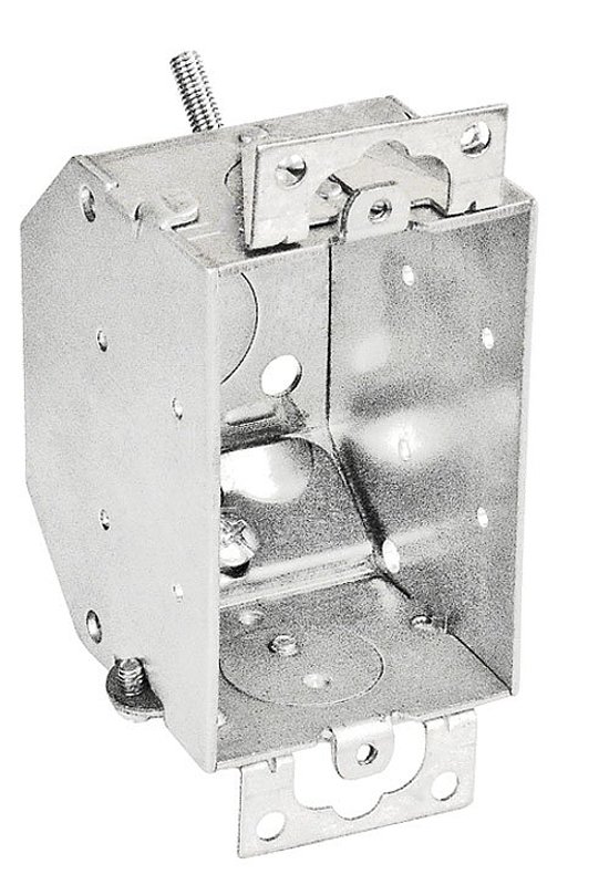 Southwire G601BVR-UPC Switch Box, 1-Gang, 5-Knockout, 1/2 in Knockout, Steel, Silver, Galvanized