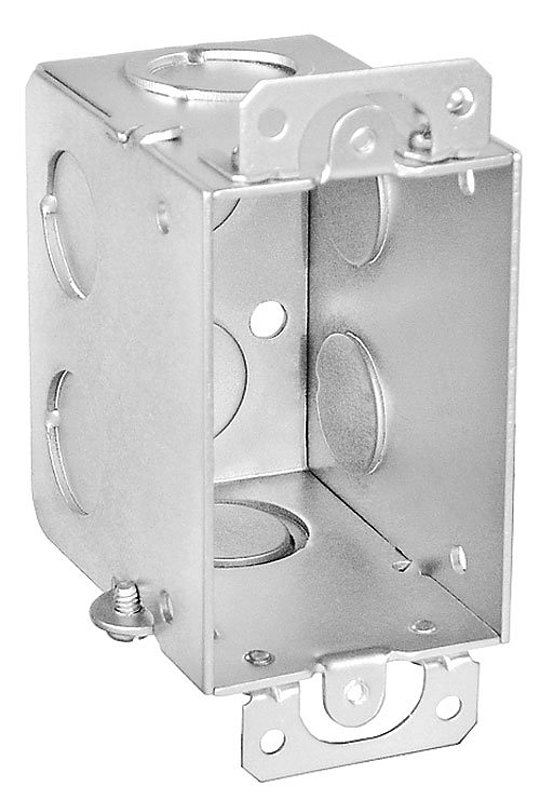 Southwire G602-UPC Switch Box, 1-Gang, 8-Knockout, 1/2 in Knockout, Steel, Silver, Galvanized