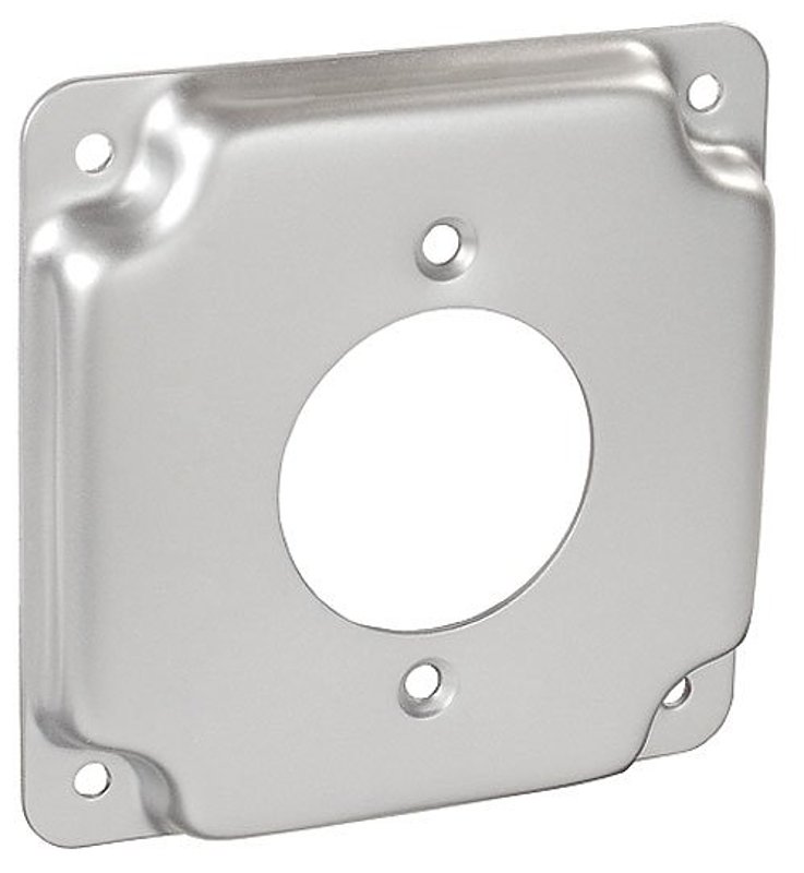 Southwire G1943-UPC Box Cover, 1/2 in L, 4 in W, Square, 1-Gang, Steel, Silver, Galvanized