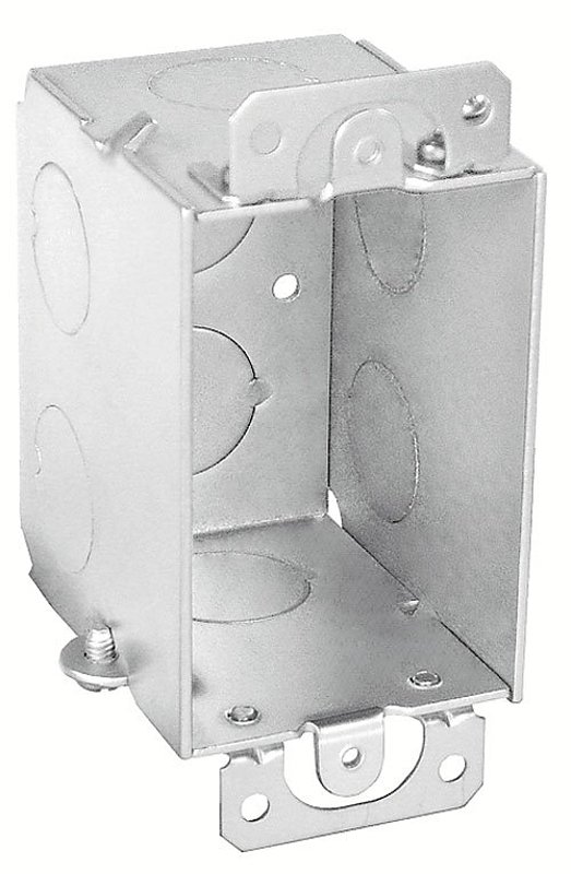 Southwire G601-UPC Switch Box, 1-Gang, 8-Knockout, 1/2 in Knockout, Steel, Silver, Galvanized