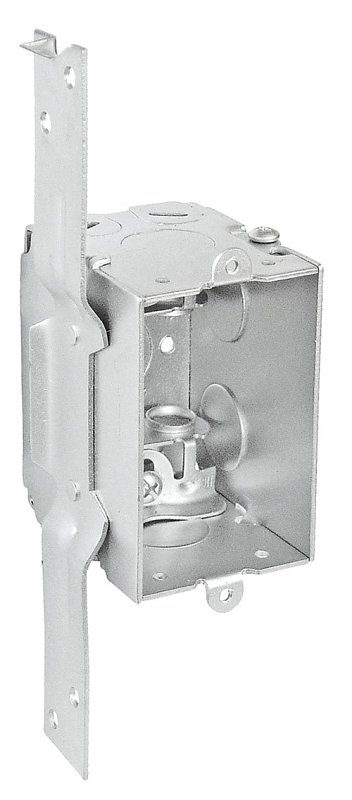 Southwire G601-FBX-UPC Switch Box, 1-Gang, 5-Knockout, 1/2 in Knockout, Steel, Silver, Galvanized, Face Mount